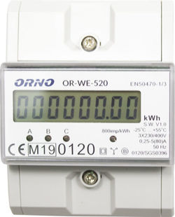 LICZNIK ENERGII TRÓJFAZOWY 80A MID OR-WE-520 ORNO